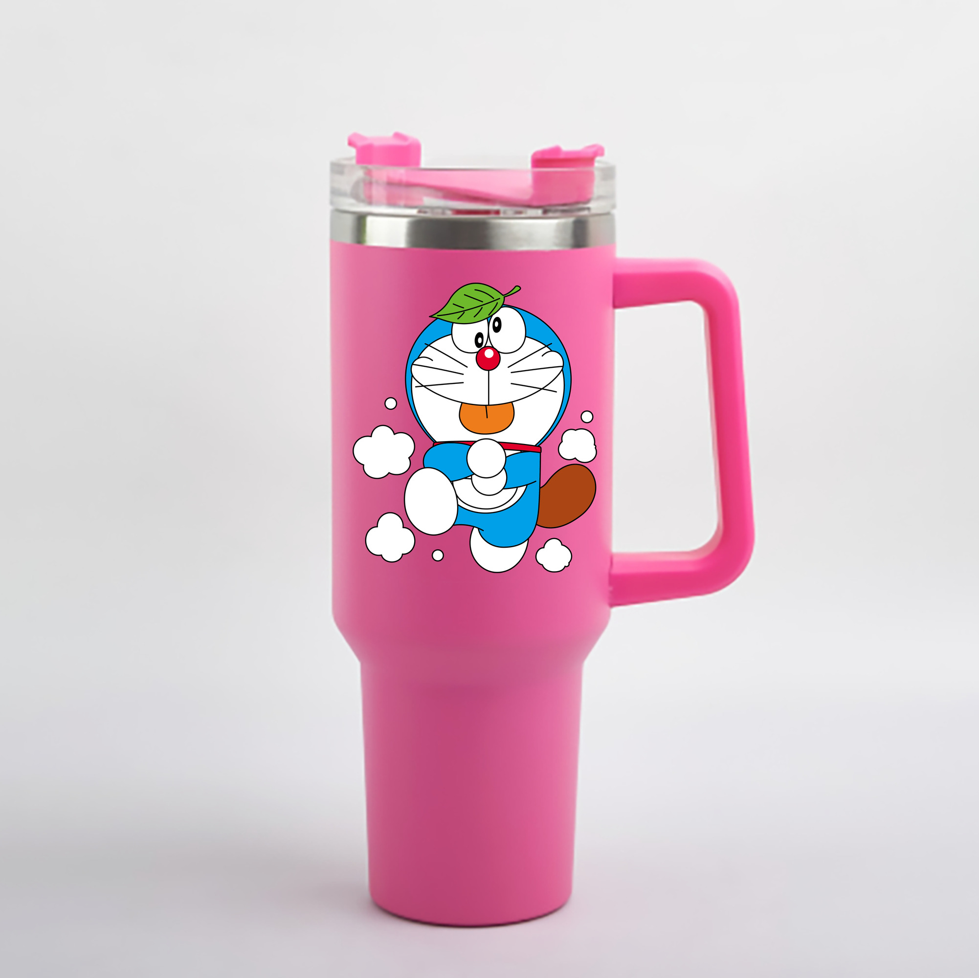 （画像用） ドラえもん Doraemon 1200mL車用タンブラー - クリスタルステッカー（プラスチックストロー付き）